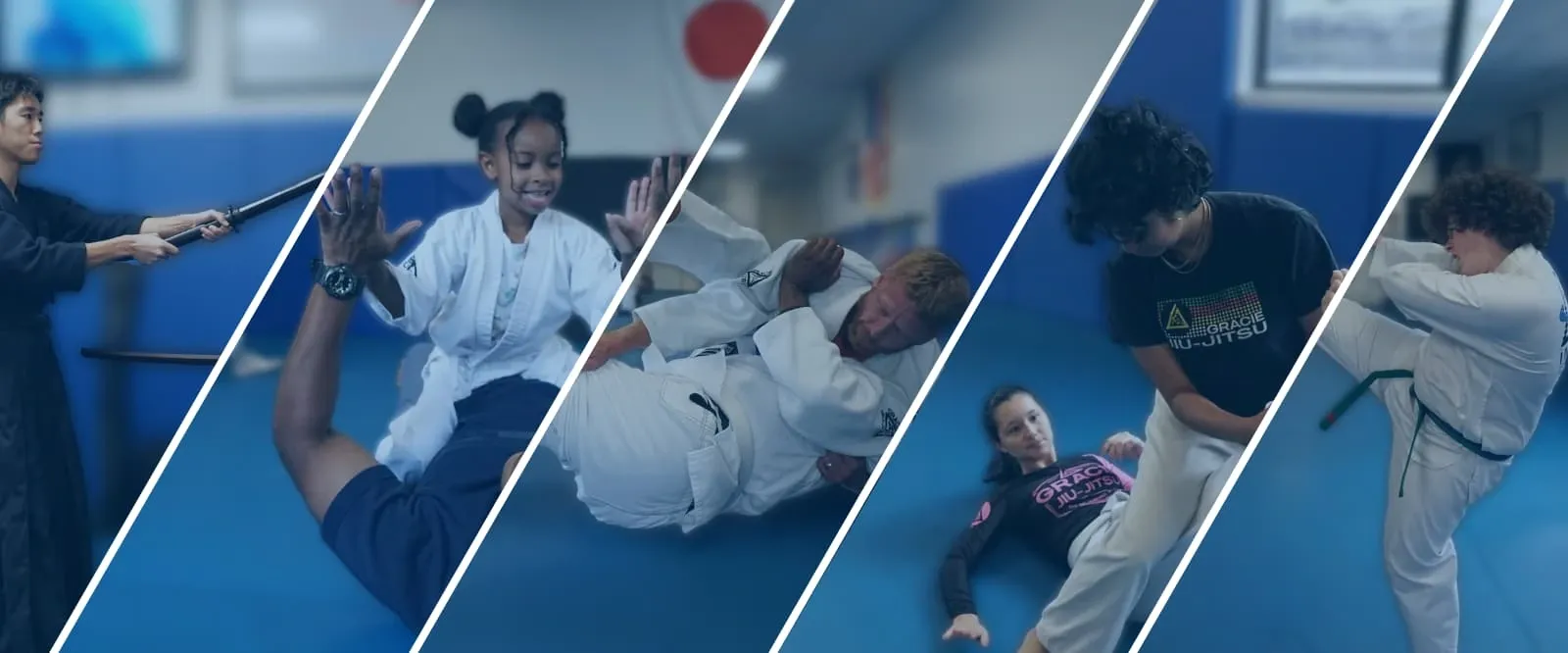 Martial arts students training